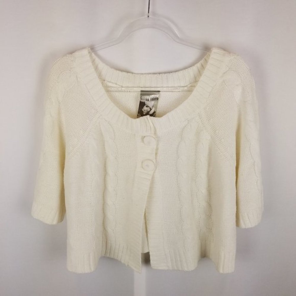 Extra Touch sweater cable knit button front‎ 1X